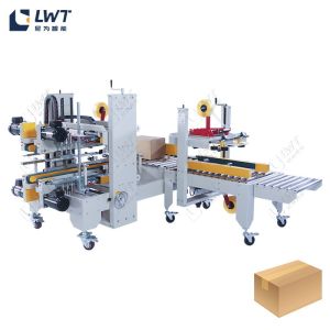 Automatic one-word carton sealing machine matched with automatic four-corner