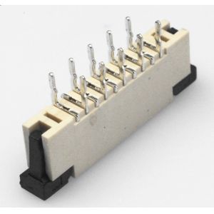 Cheap 1.0mm Pitch Verticle DIP Termination FPC Connector with Lock H=2.5mm up to 35P for sale