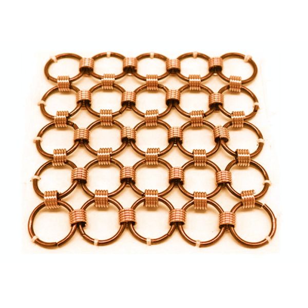 Quality Metal Mesh Drapery / Brass Wire Ring Mesh Curtain Conect With 8mm Circle Dia wholesale