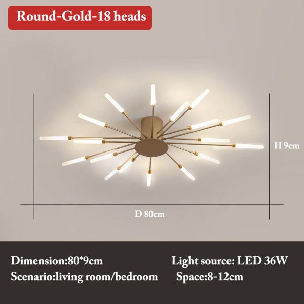 Nordic fireworks ceiling lamp bedroom living room LED black ceiling lights