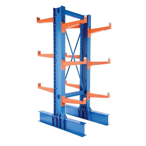Blue Heavy Duty Cantilever Rack Kit 8' Double Sided Uprights with 36" Arms and Brace Set