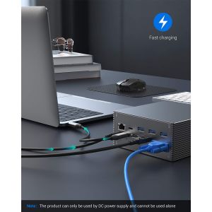 Thunderbolt 4k Monitor Thunderbolt USB-C Dual HD 4K Docking Station 16-In-1 Hub