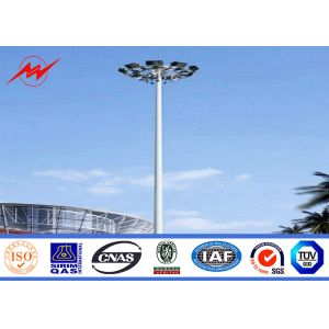 28m Q345 Customized Galvanized High Mast Pole With Lifting Systems