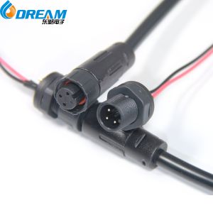 Cheap CQC Waterproof Wire Cable Assembly Connector 5 Cores Black LED M12 Connector for sale