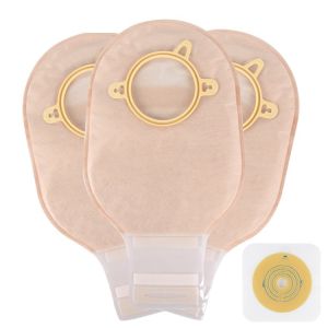 Ileostomy Disposable Ostomy Bags Two Piece Hook Loop Closure