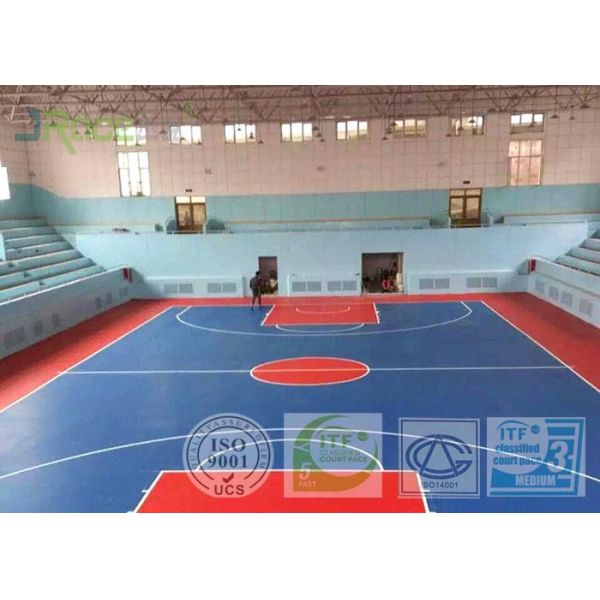 Quality Silicon PU Synthetic Sports Surfaces , Playground Rubber Flooring Outside Construction wholesale
