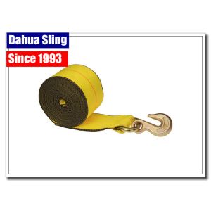 China 20000Lb Yellow Tow Strap , Winch Extension 12 TON 4WD Tow Strap With Hooks on sale