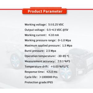 Industrial Grade UNIVO UBST-EY Hirschmann Din34650 24V 5VDC Pressure Sensor for