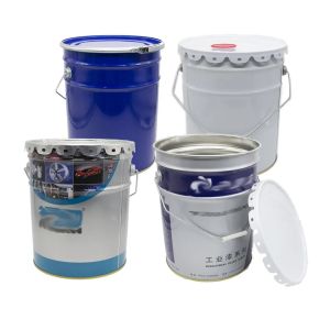 25 Liters Food Safe Metal Pails Buckets With Screw Caps For Storing Palm Oils