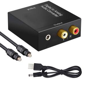 Cheap 96KHz Optical Digital Stereo Audio SPDIF Toslink Coaxial Signal To Analog Converter for sale