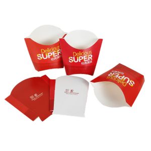 Paperboard Food Package French Fries Boxes Takeaway Disposable Containers