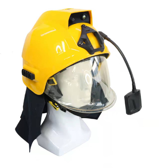 Quality Fire Fighter Helmet ABS IR Thermal Image Camera SOS Alert With Command Software VMS wholesale