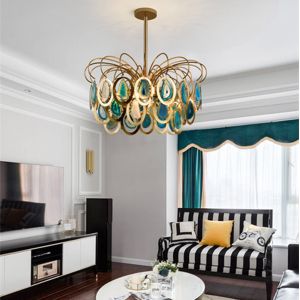 Modern Luxury colorful Nordic LED Light Ceiling Slice Agate Chandelier（WH-MI-181