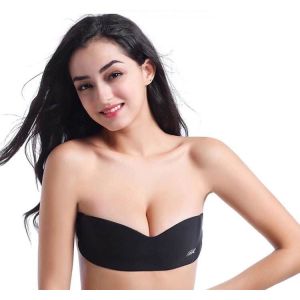 Niris Lingerie Women Push UP Strapless Self Adhesive polyamide Silicone One