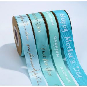 Flower Shop Gift Packing Wrapping Twill Ribbon Printing With Logo