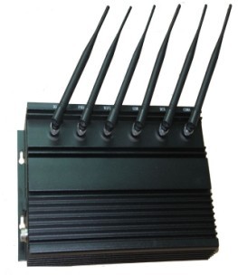 Quality 6 Antenna Cell Phone Signal Jammer , High Power Desktop Cell Phone WIFI Jammer wholesale