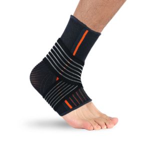 Knitting Ankle Support Compression Sleeve With Adjustable Straps For Sprain