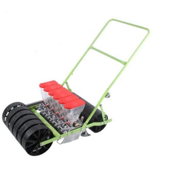 Hand Propelled Agriculture Equipment Vegetable Seeder Machine 4 Row Seed Depth Adjustable