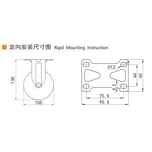 EDL Medium Duty Zinc Coating 4inch 130kg Plate TPU Caster by Rigid, Swivel and