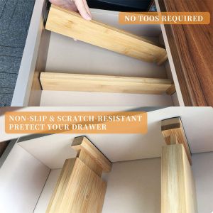 Keep Your Clothing Tidy with Natural and Expandable Bamboo Drawer Dividers