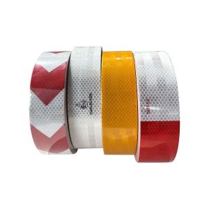 Waterproof Reflective Warning Sticker Red And White Self Adhesive Conspicuity