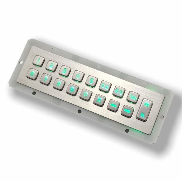 Quality IP65 / IK07 Waterproof USB Stainless Steel 17 Keys Backlit Keypad Industrial Numeric Keypad With Backlit Rear Panel Mounted -40℃ wholesale