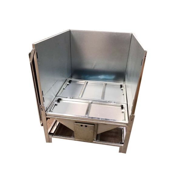 Mild Steel Foldable IBC Container 1000L Galvanised Steel Folding Slope Base
