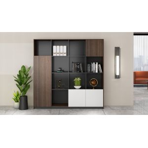 Wooden Melamine Office Bookcase Cabinet For File Storage