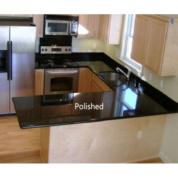 Quality Absolute Black India Granite Stone Slab Countertop Costs Pre Cut  2 - 3 Thick wholesale