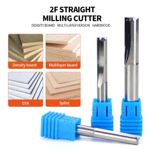 YingBa Carbide Double Flutes 3.175mm/6mm/8mm CNC Wood Cut Bit Straight Groove