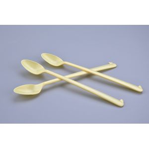 China Plastic Long Mini 6 Wedding Birthday Party Tableware Dessert Spoons on sale