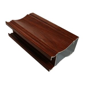 6063 Oak Wood Grain Color Transfer Printing Aluminium Door Profile High Glossy