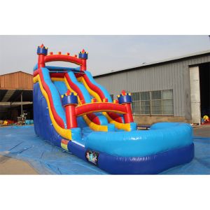 Customized Color Inflatable Bounce House Water Slide Pool Combo for Kids and