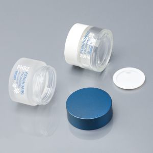 Custom Cream Glass Jars for Round Face Cream Eye Cream Lip Balm and Transparent Facial Mask