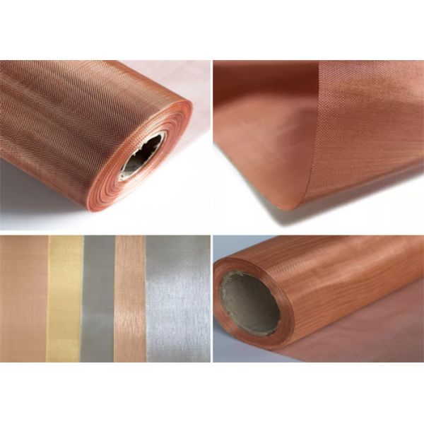 Decorative Guarding 0.1mm-4mm Knitted Copper Wire Mesh Faraday Cage Wire Mesh