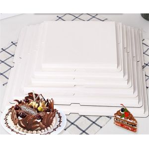 White 10 Inch Wave Cake Boards 15-Packs Squares Base Food-Grade Cardboard Wave