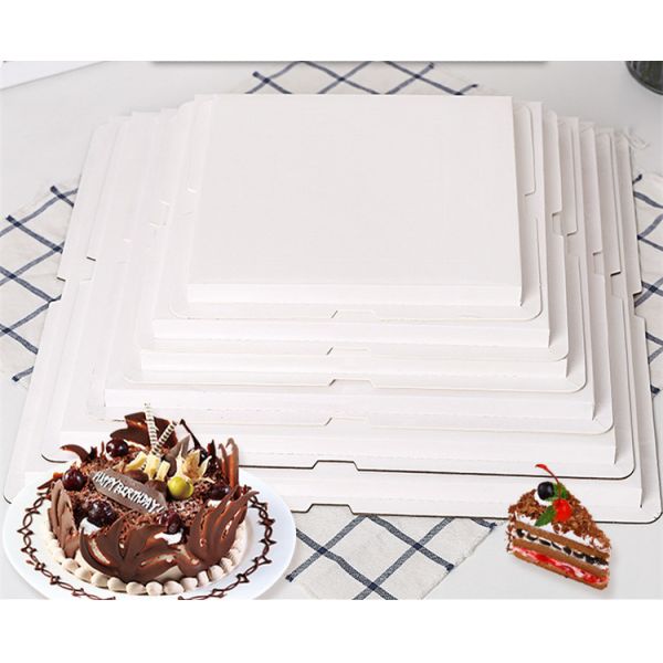 White 10 Inch Wave Cake Boards 15-Packs Squares Base Food-Grade Cardboard Wave