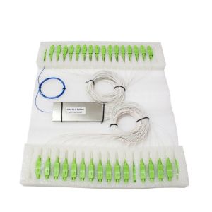 Mini Steel Tube SC / APC Connector PLC Fiber Optic Splitter 1x64 Blockless Type