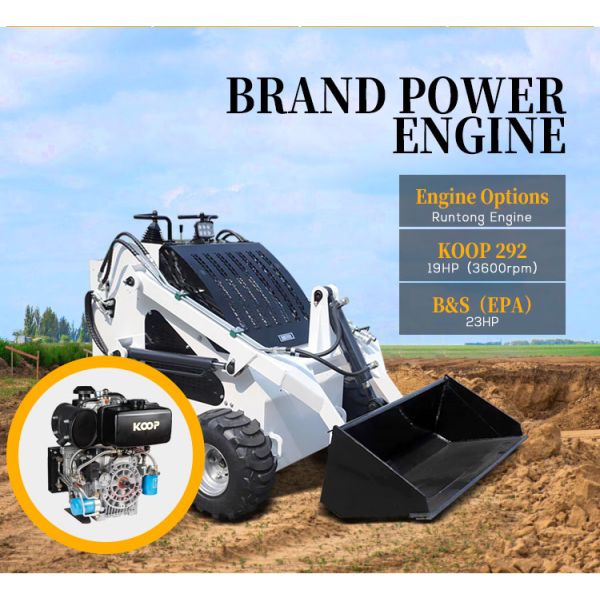 Mini Skid Steer Wheel Loader Stand on Compact Skidsteer for Construction Works