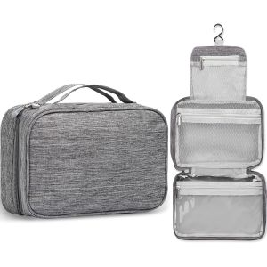 Ladies portable cosmeticbags large capacity double-layer zipper travel cosmetic bag male toiletry bag with dividers