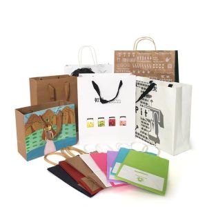 15x8x21cm Fluorescent Color Paper Shopping Bags With Logo
