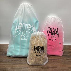 Custom Large Eco Friendly Drawstring Bag Plastic Frosted Bags Packaging Poly Bag