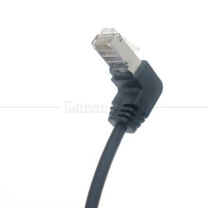 Cat5e Up Down Left Right Angle RJ45 Male to RJ45 Female Socket Panel Mount