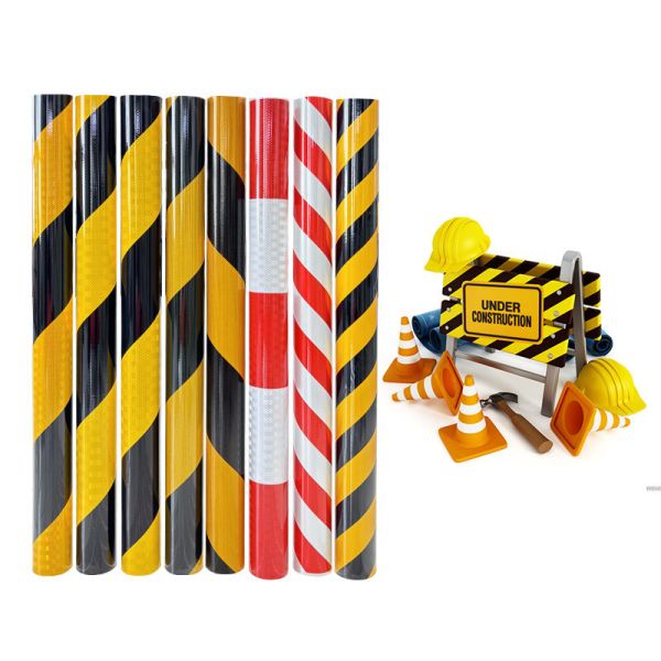 Quality Pre-Striped HIP EGP Prismatic Reflective Barricade Sheeting for Traffic Control Barriers wholesale
