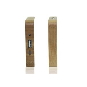 Color Printing Logo Wireless Portable Power Bank , 10400mAh Bamboo Power Bank