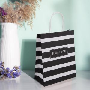 Gravure Printing Handmade Custom Printed Kraft Paper Bags With Handles for Thank