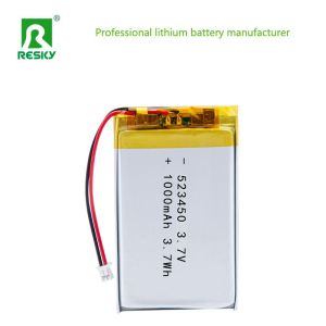 China Power Lithium battery Cell 523450 3.7v 1000mAh 3.7Wh Rechargeable Li Polymer Battery on sale