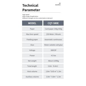 3ACQ 580E Cardboard Folder Gluing Machine Side Glue Folding for Lunch Box