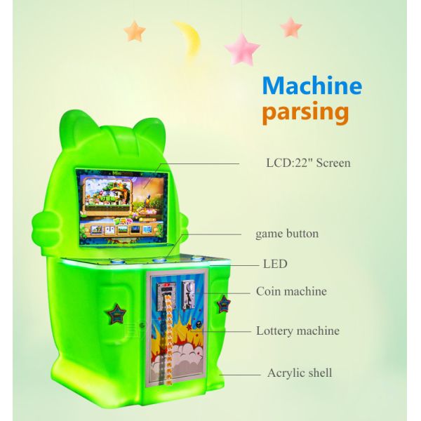 Mini Pat Music Kids Video Game Machine Coin Pusher Capsule Toy Game Machine