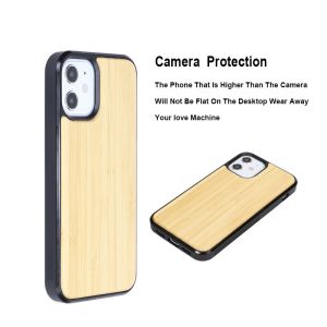 TPU Real Natural Walnut Wood Cell Phone Case Shockproof
